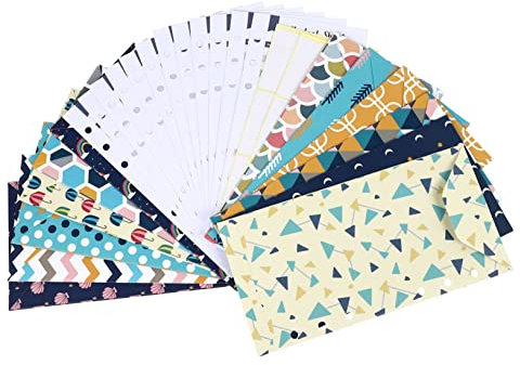 CAXUSD 12stücke Bargeldumschläge Budgetumschläge Set Mit Verschiedenen Druckdesigns Budgetblättern Und Aufklebern Als Coupon Organizer Für Organisation Von Monatlichen Rechnungen