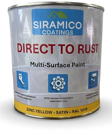 SIRAMICO COATINGS - DIRECT TO RUST - SATIN (ZINC YELLOW (RAL 1018))