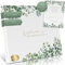 Love Notes® Gästebuch Hochzeit mit Fragen zum Ausfüllen – Hochwertiges Hochzeitsbuch für unvergessliche Erinnerungen, Edle Gold Prägung, 70 Gästeeinträge, 21 x 23 cm (Eukalyptus + Gold)