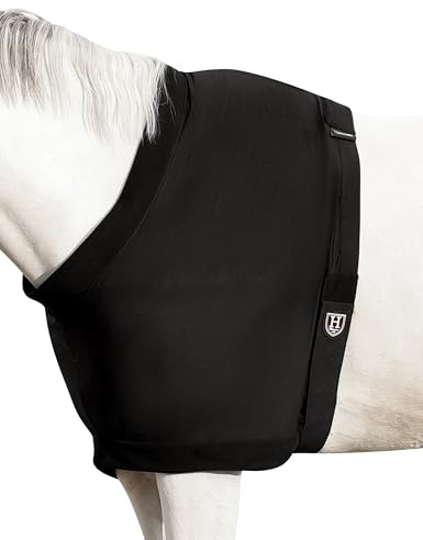 Harrison Howard Spalla per cavallo, spessa, elastica, con fodera interna in morbido pile che aggiunge comfort previene lo sfregamento, nero, taglia L