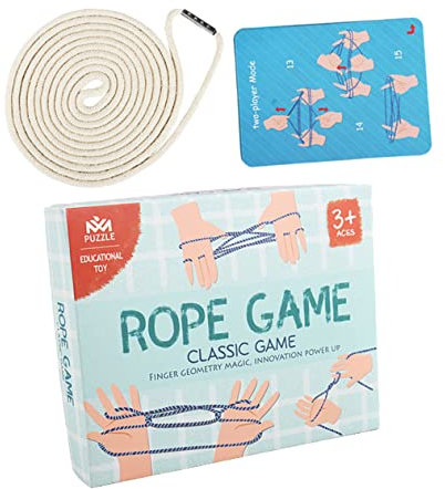 PHENOFICE 1 Jeu Corde Tressée Jeu du Berceau du Chat Jeu De Corde Berceau Jeu De Doigt De Fil Jeu De Corde Chinois Jouets Créatifs Corde De Tissage Chinois Jouet Agité Beige Corde De