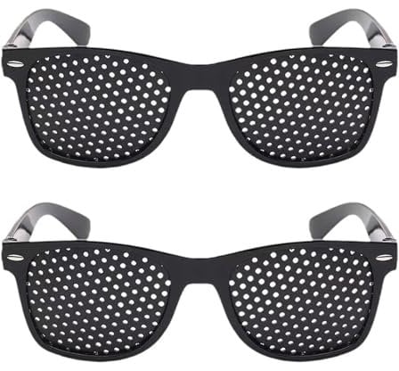 sundrerfect 2 Stück Lochbrille Original Augentraining, Faltbare Rasterbrille Augenentspannung, Anti-Reisekrankheit Brille