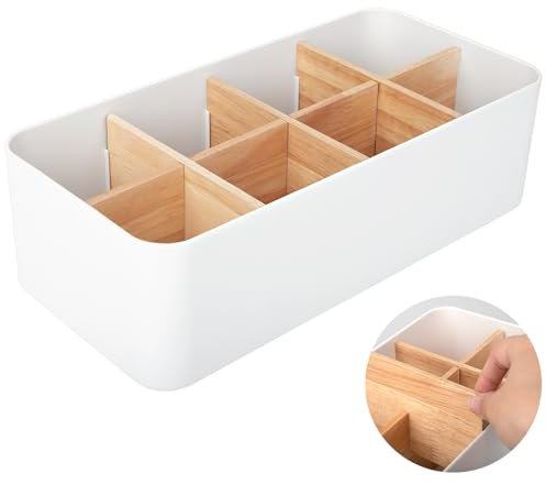 Jesustree Organizer da Tavolo con 8 Scomparti, Portaoggetti da Scrivania Multifunzionale Scatola da Tavolo Organizzatore per Telecomandi Cancelleria Cellulari Cosmetico