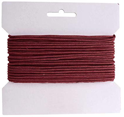 10m gewachste Baumwollschnur/Wachsschnur 2mm, Schmuckschnur, Farbe wählbar, Farbe:bordeaux