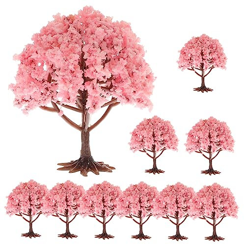 BESPORTBLE Miniatur Bäume Künstliche: 10 Stück Dekoration Mit Sockel Simulierte Blumenbäume Für Tisch Und Garten Deko Ideales Zubehör Für Dioramen Und Modellbau
