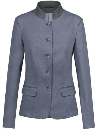 GREIFF Corporate Landhaus Damen Jersey-Blazer | Greiff Corporate LANDHAUS Damen Jersey-Blazer Stehkragen 5-Knopf-Einreiher Regular-Fit Polyestermix Stretch OEKO-TEX®