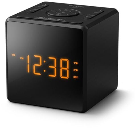 Philips TAR4500 Dual Alarm FM Clock Radio with USB-C Charging Port