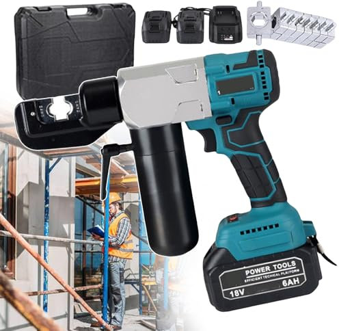 OZBME Electric Hydraulic Wire Crimper and Cable Cutter, Battery Powered for Efficient Crimping Cutting of Copper Aluminum Armored Cables