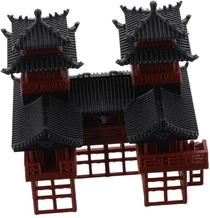 VICASKY Antike Twin Pagoda Figur aus Kunststoff für Bonsai Deko | Fischbecken und Wohnraum, Traditioneller Chinesischer Stil, Kompakte Form, Kunstvolle Gestaltung