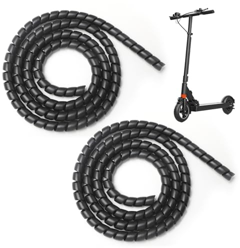 2 Stück Schwarz Spiral Kabelschlauch, Flexibler Silikon Kabelschutz für Xiaomi 1s/M365/Pro Ninebot Scooter (E-Scooter Zubehör), 120cm