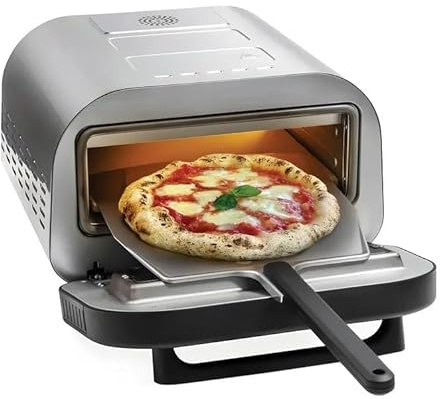 Forno Pizza Elettrico 450°C Super Potente – Con Pala, Teglia e Pietra Refrattaria – Pannello Touch LED e Modalità di Cottura Multiple per Pizza Perfetta in Pochi Minuti