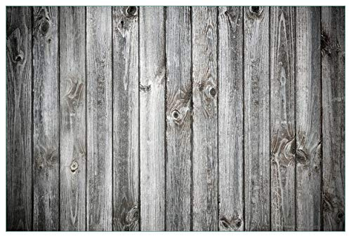 Wallario Küchenrückwand selbstklebend 90 x 60 cm, Motiv: Holz-Optik Textur hellgraues Holz Paneele Dielen mit Asteinschlüssen | Spritzschutz abwischbar & pflegeleicht