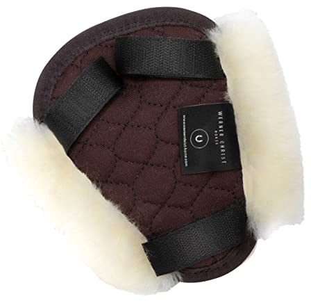 Werner Christ ® Vorderzeugunterlage mit Klettverschluss aus echtem medizinischem Fell für Pferde, in braun Natur