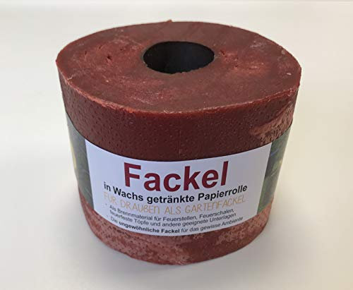 1x Fackel Klopapierrolle in Wachs getränkt - für Draußen als Gartenfackel