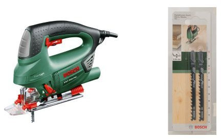 BOSCH PST 900 PEL - Sierra de calar 620W + Hoja de sierra de calar HCS, T 144 D (pack de 2)