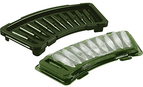 Eiswürfelform Patrone - grün - 10 Fächer für Eiswürfel in Patronenform mit Deckel