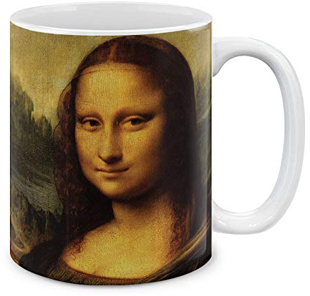 MUGBREW Classic Art Mona Lisa Leonardo Da Vinci Keramik-Kaffeetasse, Teetasse, 325 ml