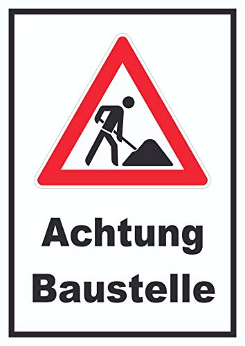 HB-Druck Achtung Baustelle Schild Arbeitsstelle A0 (841x1189mm)
