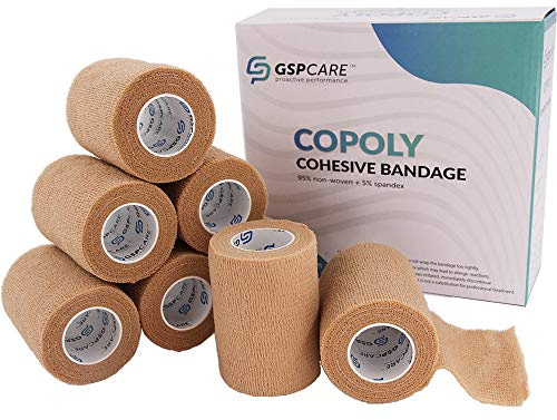 Self Adhesive Wrap Cohesive Wrap Bandages 6 Count 3 x 5 Yards, Medical Tape, Adhesive Flexible Breathable First Aid Non Woven Rolls, Stretch Athletic, Ankle Sprains & Swelling, Sport
