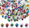 TOAOB 252 Stück Selbstklebend Wackelaugen Oval mit Wimpern Runde Bunte 12mm Kunststoff Augen für Scrapbooking Kunsthandwerk Zubehör