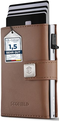 SF SCOFIELD Trinity Premium Slim Wallet mit Münzfach I Wallets for Men I Kartenetui mit Münzfach 10 – 12 Karten I Kreditkartenetui I RFID Schutz I Karten Portemonnaie I Smart Wallet I Geldbörse