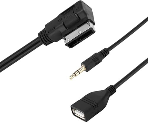 AMI MMI MDI Aux Adapterkabel kompatibel mit A4 A3 A5 Volkswa.ge, 2-in-1 Musikschnittstelle auf 3,5 mm Klinke für A1 A4L A5 A6L A8L Q5