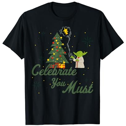 Star Wars Christmas Yoda Celebrate You Must T-Shirt