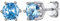 Clou Femme Argent 925 Aquamarine Boucles d Oreilles Crital Zirconium Petit Puce Rond Cubique Hypermarine Bleu Claire Pierre Précieuse mars Mignon Enfant Fille Maman BFF Souvenir
