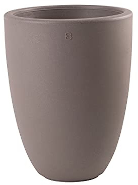8 seasons Design LED Pflanzkübel 39 x 51cm, Shining Curvy Pot M (Taupe) E27, warmweißes Licht – wetterfest – beleuchteter Blumentopf für außen (Garten, Terrasse, Balkon) und innen