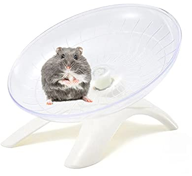 Qielie Laufrad für Hamster, Rennmäuse, Mäuse, Igel und andere kleine Haustiere, Blau oder Pink (weiß)