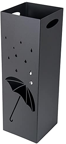 HowHomely Support de parapluie en métal 60 cm fait main noir avec découpe décorative