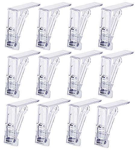 HAKOTOM 12Pcs Transparent Tischtuchklammern Kunststoff Tischdeckenklammer Klar Tischklammern Plastik Tischdeckenhalter Garten Tischtuchhalter Restaurant Tischdecke Clips für Tisch Party Picknick