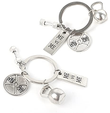 2 Pcs Porte-Clés de Fitness Charm Porte-Clés Créatif Porte-clés avec Haltères Porte-clés Haltérophilie Porte-Clés Couple pour Gym Stade