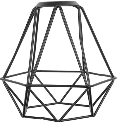 Table Lamp Shade Antique Lampshade Iron Wire Ceiling Hanging Lamp Cover Chandelier Lampshade for Dining Room Living Room Decoration Black Rattan Lampshade
