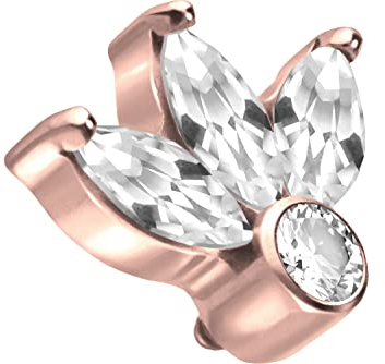 PIERCINGLINE Titan Schraubaufsatz mit Gewinde 0,9 mm LOTUSBLÜTE Piercing Aufsatz Ersatz Roségoldfarben