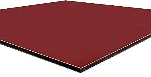 Panneau Composite Aluminium Couleur 3 mm. Plaque Aluminium Composite. Plaque Alu Couleur 3 mm. Composite Aluminium Couleur - 600 x 600 mm - Bordeaux