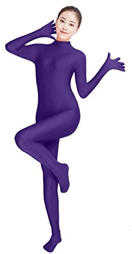 Lifup Unisexe Déguisement Combinaison Costumes de Carnaval Corps Entier Violet Foncé S