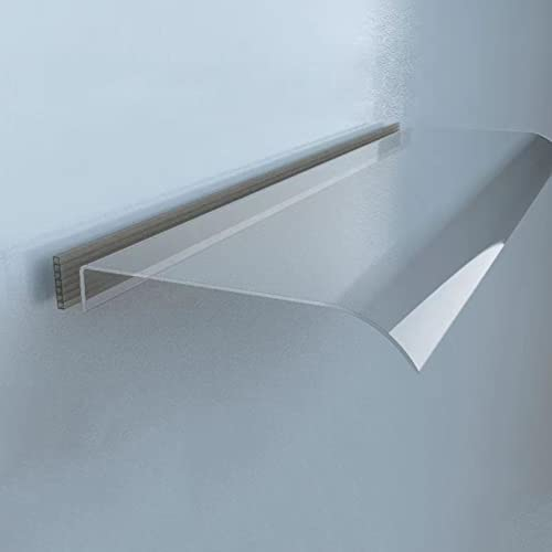 Vordach Überdachung Haustürvordach Pultvordach,Pultbogenvordach aus 3.5 Mm Transparent Polycarbonat,Moderne Vordach für Haustür,Uv Regen Schneeschutz für Tür Fenster Veranda (40x70cm/16x28)