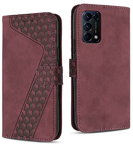 YIRRANZD Coque pour Oppo Find X3 Lite 5G, Étui Housse Protection en Cuir PU [Pochette de Portefeuille] [Magnétique], Antichoc Etui à Rabat pour Oppo Find X3 Lite 5G (Rouge)