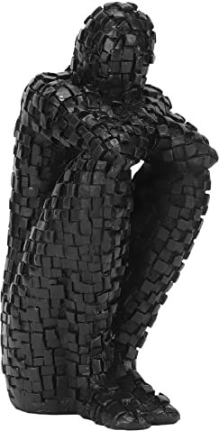HERCHR Estatua De Figura Abstracta, Figura Abstracta De Estilo Mosaico Moderno Escultura De Pensamiento Masculino Abstracto De Resina Figuritas Coleccionables para Decoración del Hogar