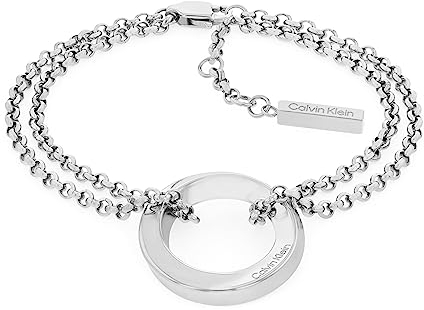 Calvin Klein Gliederarmband für Damen Kollektion TWISTED RING aus Edelstahl mit einem Charm - 35000336