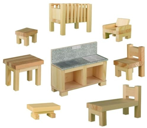 WALACHIA Creative Kit 50 - Mobil Kit aus Holz zum Bauen - 128 Stück - 27 x 20 x 9 cm