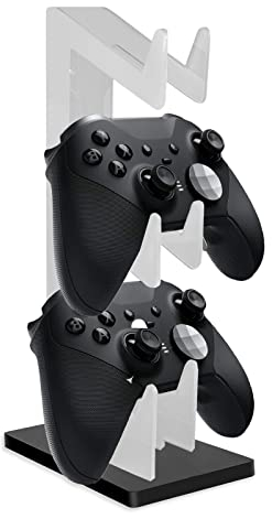 HOMURY Soporte para controlador de 3 niveles, soporte universal para controlador y auriculares para Xbox Series, PS4, PS5, PS3, accesorios de escritorio 4 en 1, accesorios de escritorio PS4