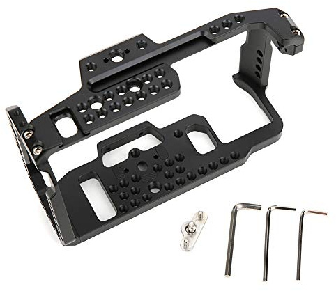 BMPCC 4K/BMPCC 6K Camera Cage, Aluminium Alloy Wear Resistant Camera Cage Extension Frame Kit for BMPCC 4K/6K Cinematic Cameras