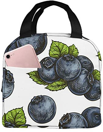 Food Tote Blueberry Isolierte Kühltasche Mehrzweck-Tragetasche Weiche Bento-Tasche für Erwachsene, Arbeit, Camping