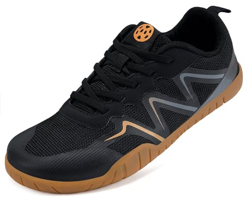 Femme Homme Chaussures de Trail Minimalistes Chaussures de Fitness Zero Drop Solhe Respirantes Fitness Sneakers Hiver Minimalistes Chaussures Running,Noir Or,41 EU