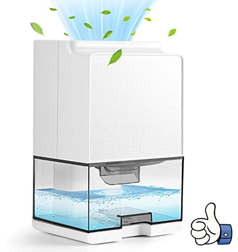 Deshumidificador de Aire Portátil, 1000ML, Descongelación Automática Deshumidificadores del Hogar del Dormitorio Silencioso Apagado Automático y Luz LED Colores Cobertura hasta 20 m²