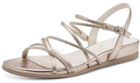 Tamaris Damen Flat Sandals Synthetik, metallic, 42 EU