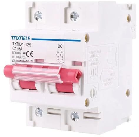 DC 2-Pole 600V Micro-Disjoncteur Solaire Coupe-Batterie, 80A 100A 125A, pour Système Photovoltaïque PV (125A)