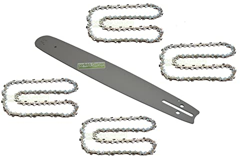 Guide 40 cm 1,3 mm 3/8 57 TG + 4 chaînes compatibles avec tronçonneuse Einhell GH-EC 2040 RG-EC 2240
